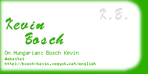 kevin bosch business card